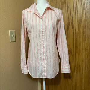 (SOLD) Ann Taylor Loft sz 12, long sleeve button up shirt pinks
